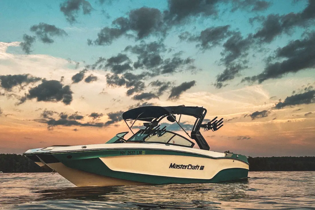 MasterCraft wake boat available to rent on Lake Winnipesaukee.